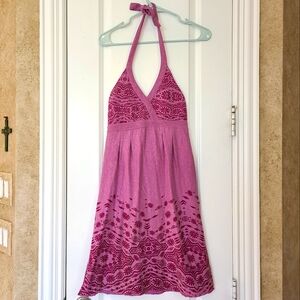 Athleta Boho Halter Dress Pack Everywhere Vacation Dress Fuschia Pink XXS